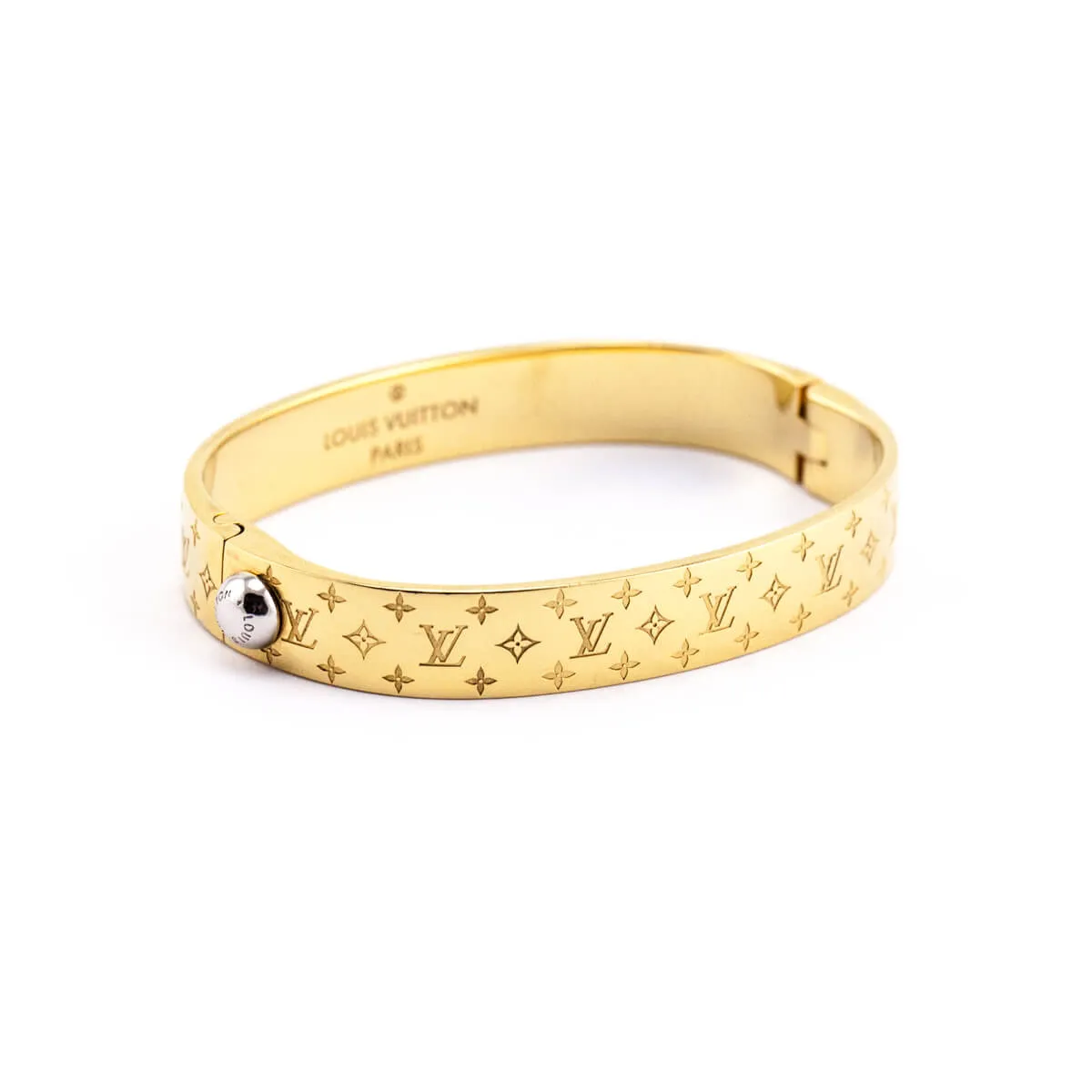 Louis Vuitton Gold-Tone Nanogram Bracelet