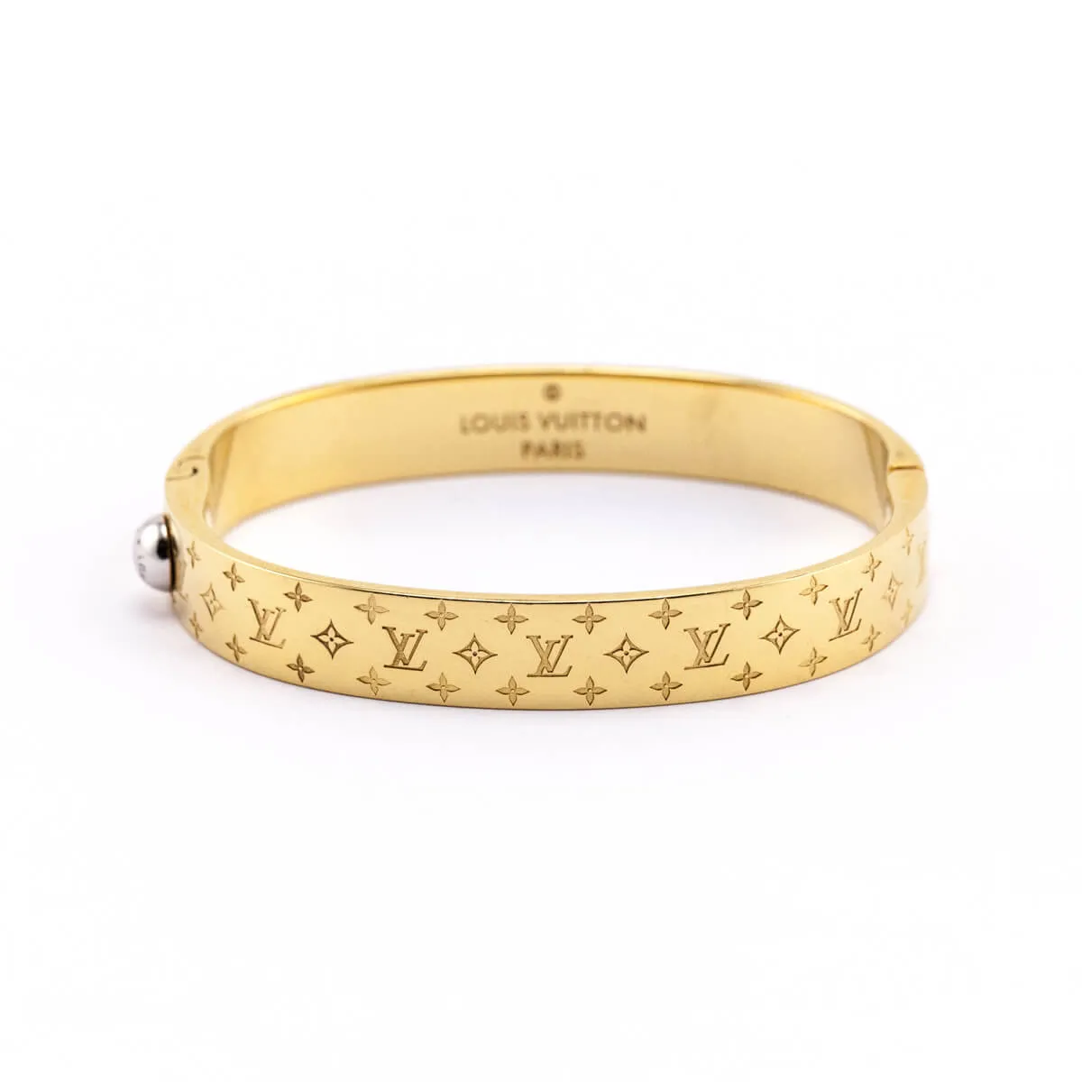 Louis Vuitton Gold-Tone Nanogram Bracelet