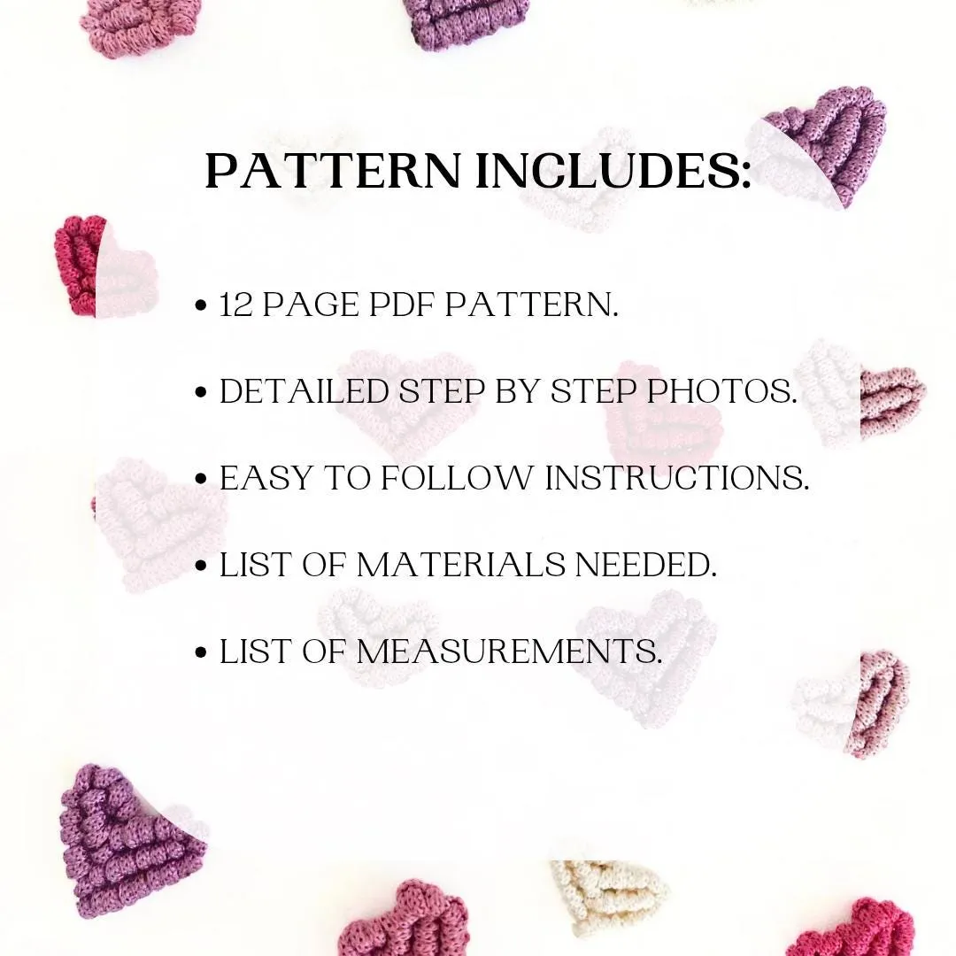 Macrame heart magnet pdf pattern.