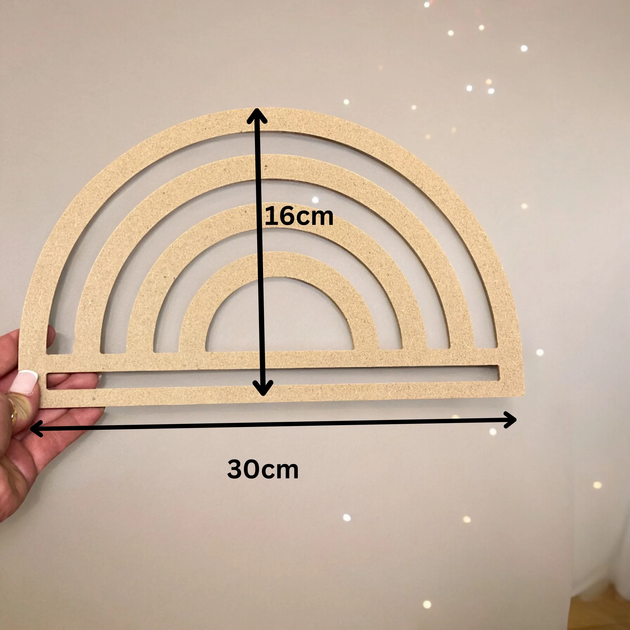 Macrame Rainbow Frame | 30cm x 16cm | 5mm thick