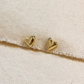 Mini Uneven Heart Stud Earrings