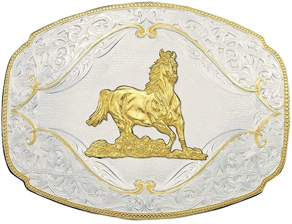 Montana Silversmiths Men's Galloping Horse Western Belt Buckle - 2920-463