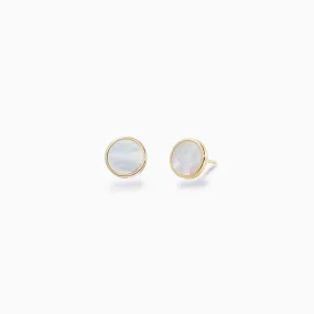 Mother of Pearl Round Stud Earrings