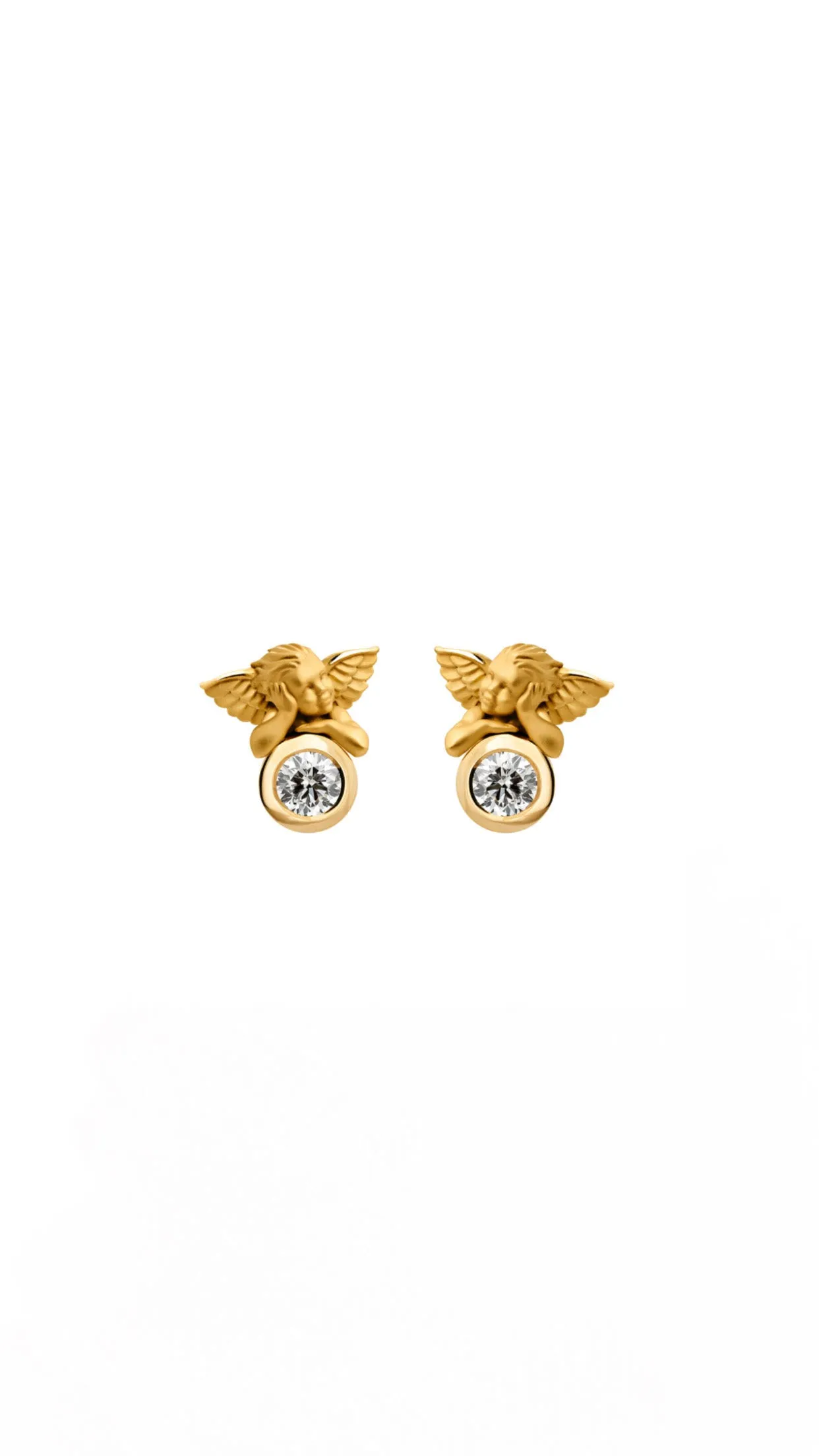 My Angel Earrings in Yellow Gold with Diamonds