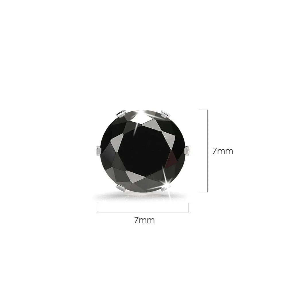 Nabeeyla Black Stud Earrings|7mm