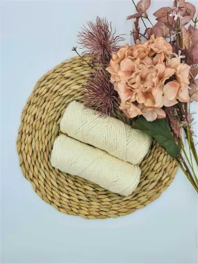 NATURAL - 3MM  Single Strand 100% Cotton Cord