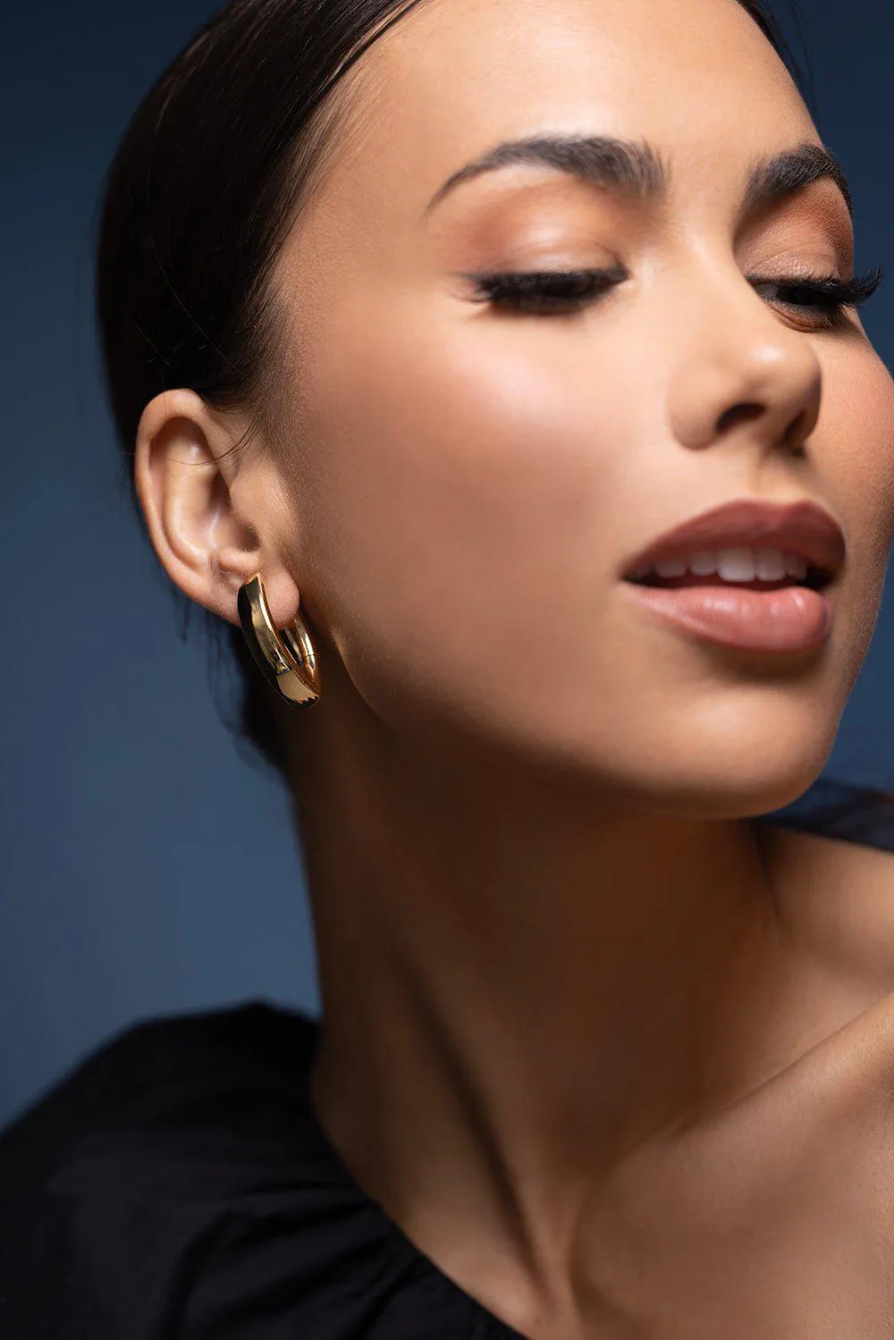 Navette Hoop Earrings