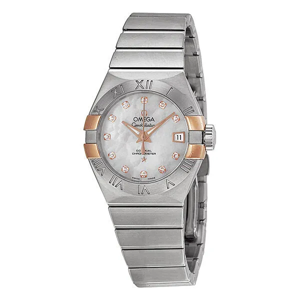 Omega Constellation Co-Axial Mother of Pearl Dial Stainless Steel Ladies Watch OM12320272055004 123.20.27.20.55.004