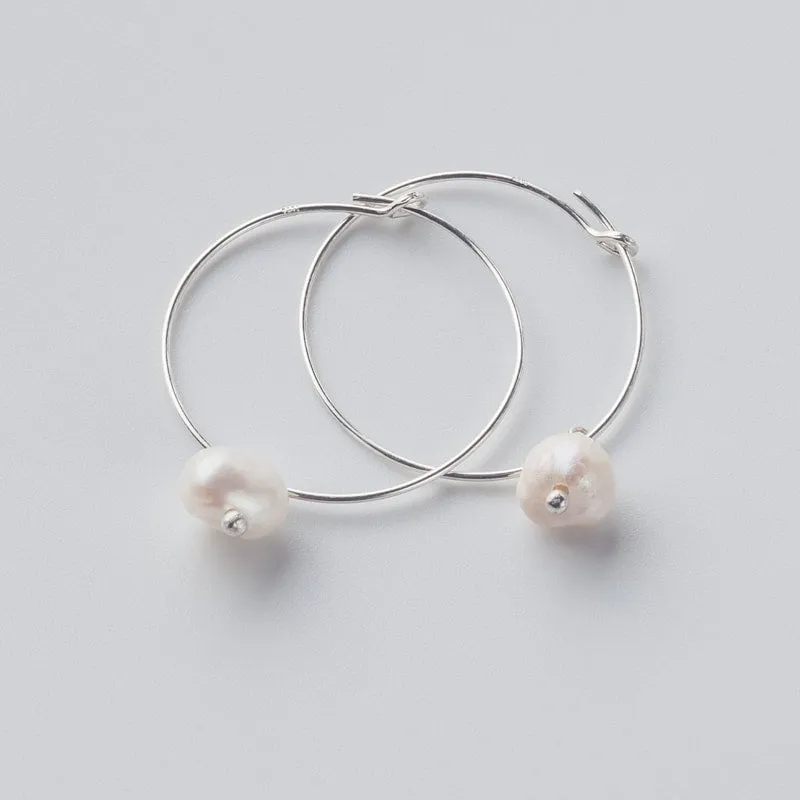 Original Pearl Hoop Earring