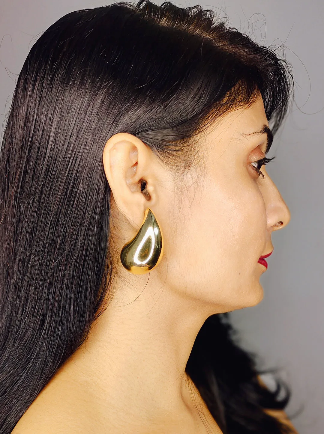 Ornaio 18K Gold Plated Anti-Tarnish Tear Drop Earrings