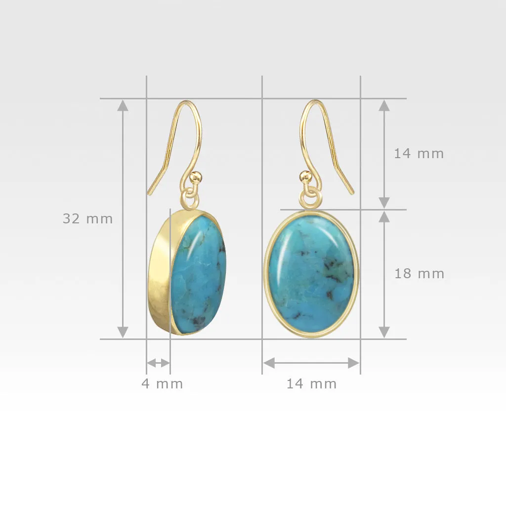 Oval Earrings - Turquoise