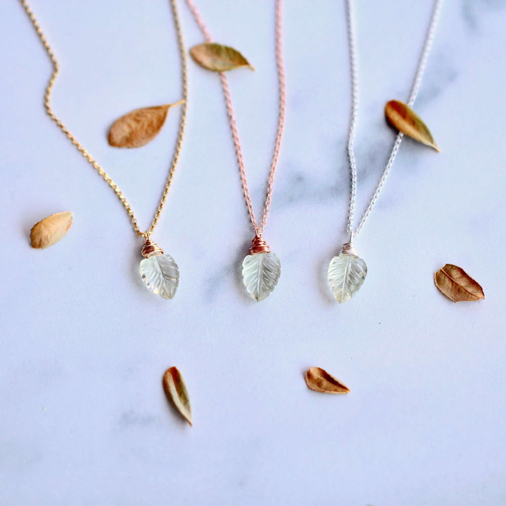 Palm Necklace - Prasiolite