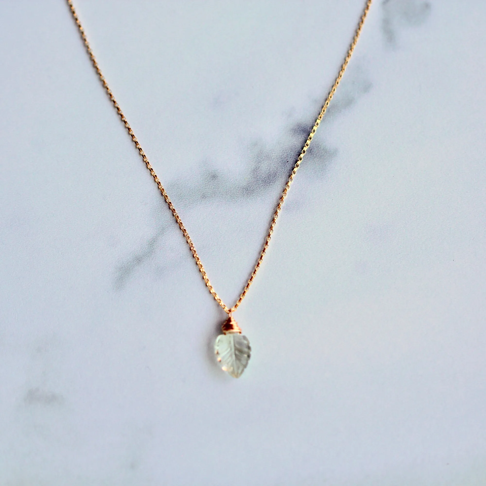 Palm Necklace - Prasiolite