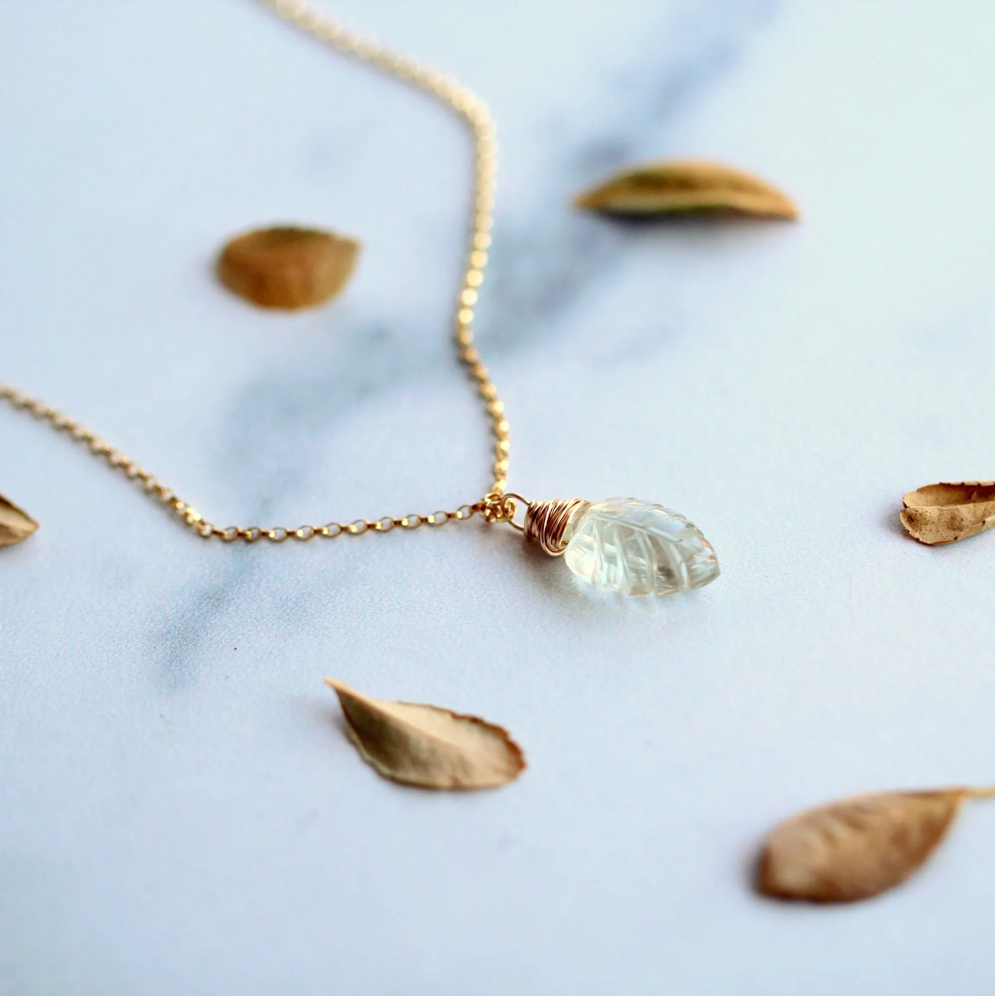 Palm Necklace - Prasiolite
