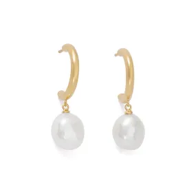 PEARL DROP HOOPS