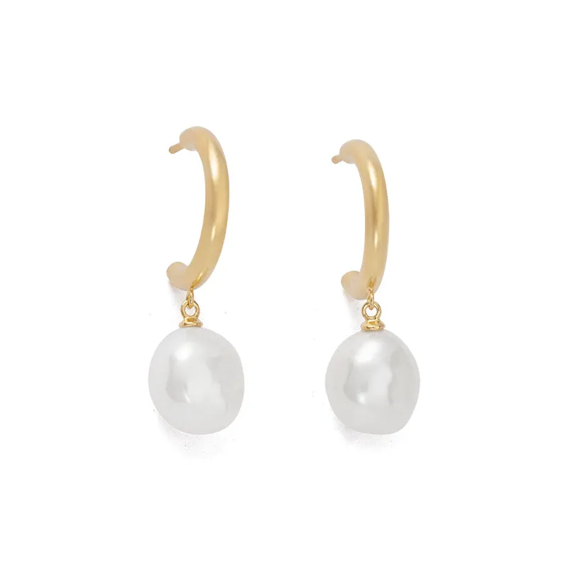 PEARL DROP HOOPS
