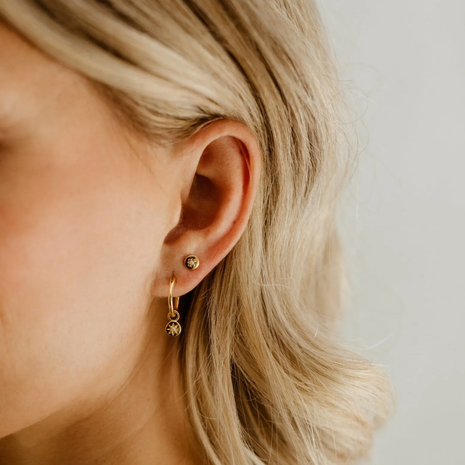 Petite Vintage Pearl Hoops - Gold