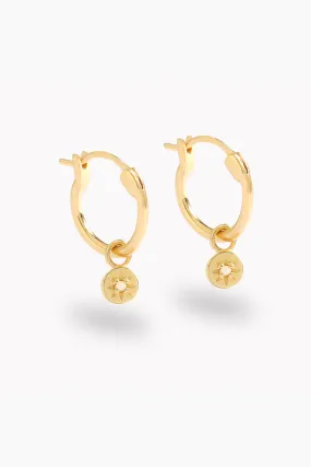 Petite Vintage Pearl Hoops - Gold