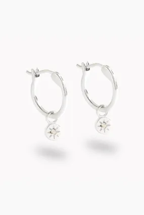Petite Vintage Pearl Hoops - Silver