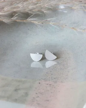 PIKFINE Moon stud earrings silver