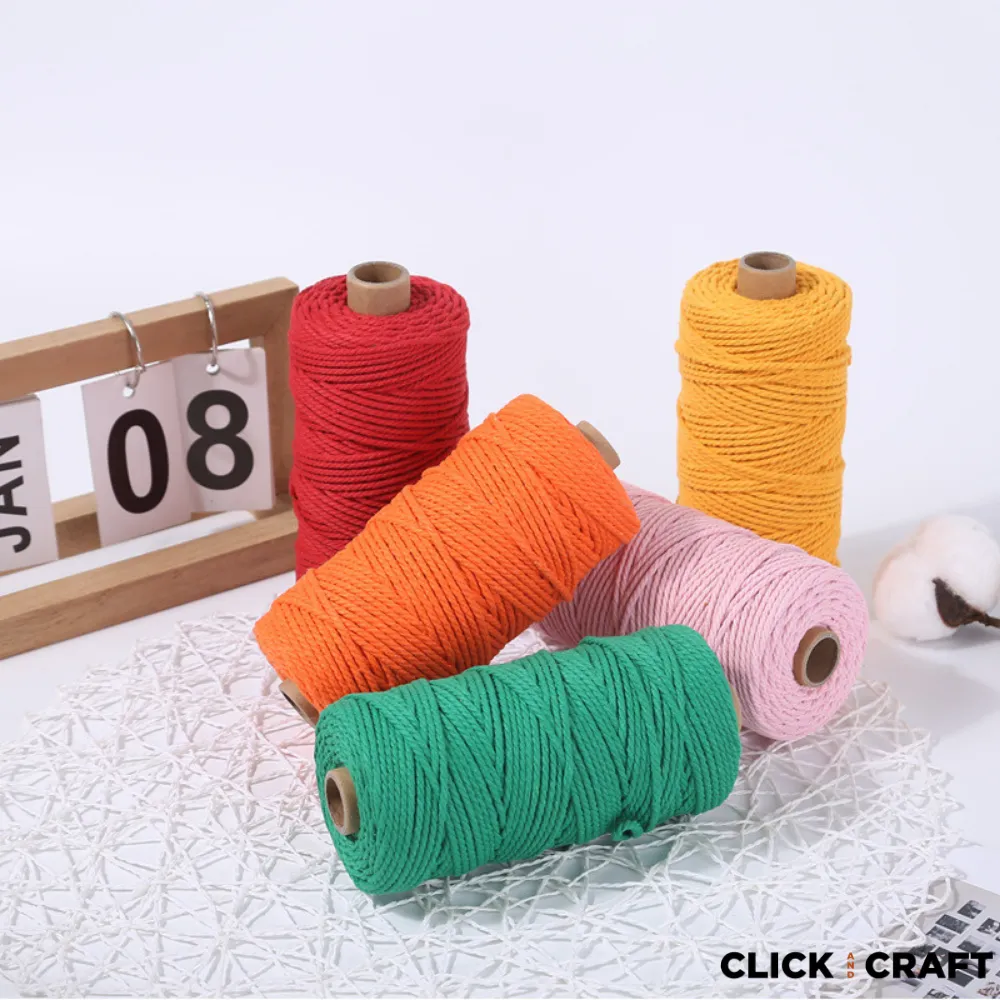 Pink Macrame Cords | 3-Strand 100% Cotton Cords 100m/109yd