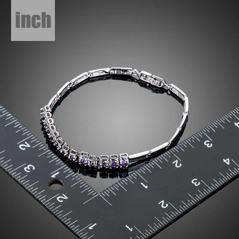 Purple Charm Toggle Clasp Cuff Bracelet
