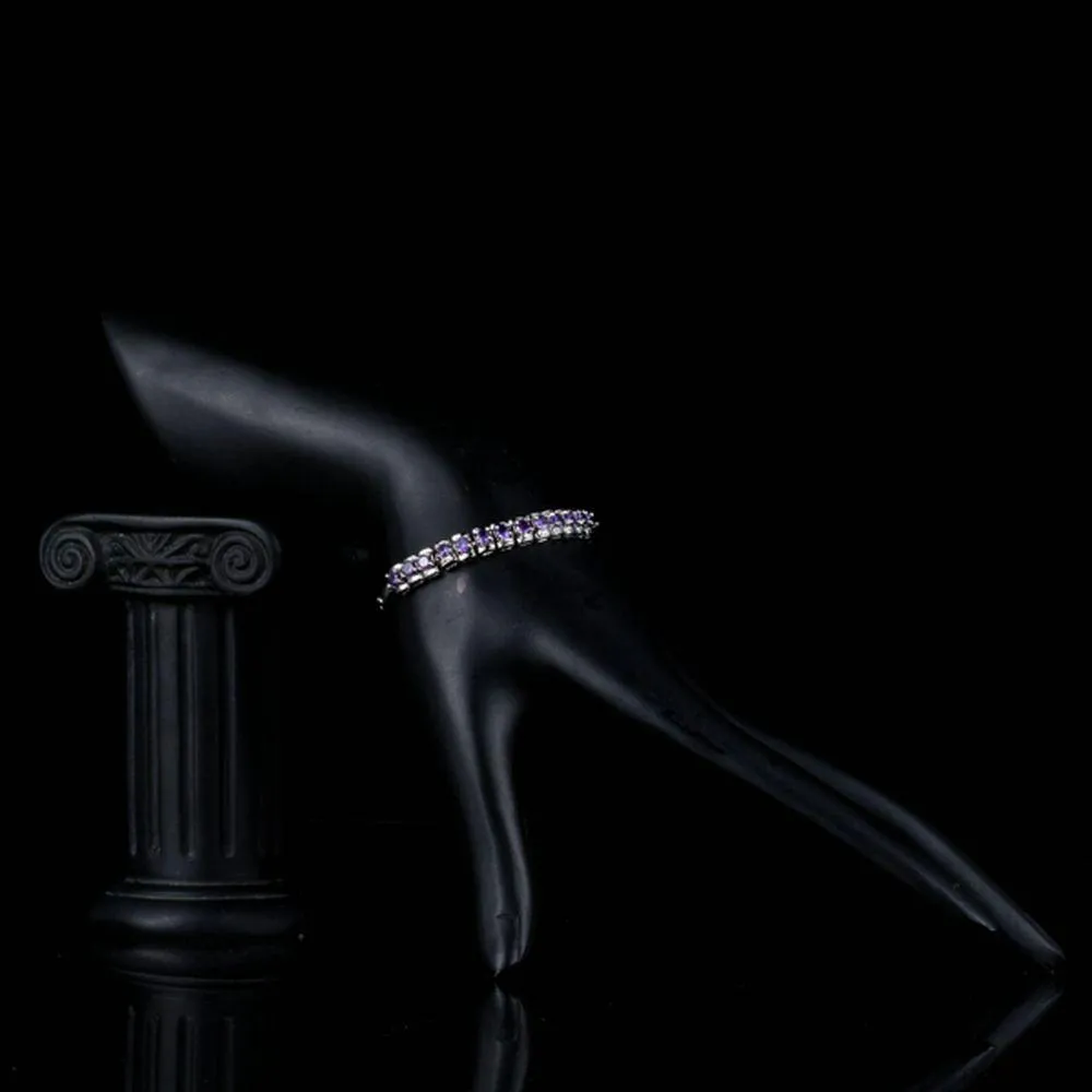 Purple Charm Toggle Clasp Cuff Bracelet