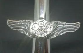 "Time flies" BOOTLEG silver steam punk watch ring