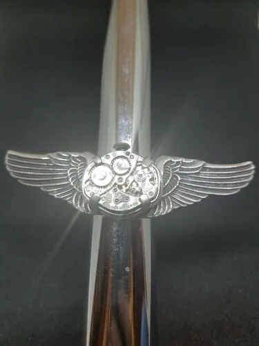 "Time flies" BOOTLEG silver steam punk watch ring
