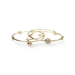 (Set of 2) Bracelets with Crystal Accents - 13