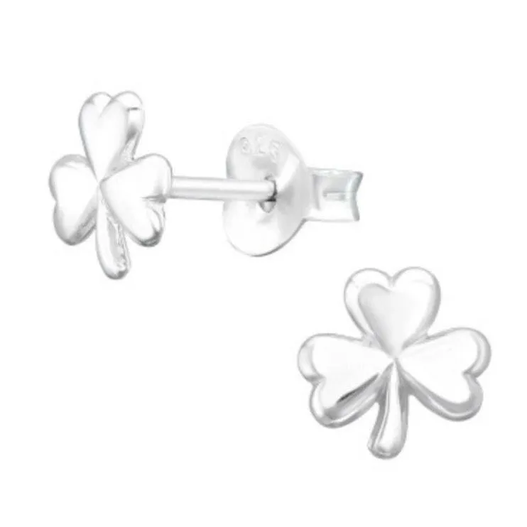 Silver Clover Stud Earrings - Minimalist and Elegant Jewelry