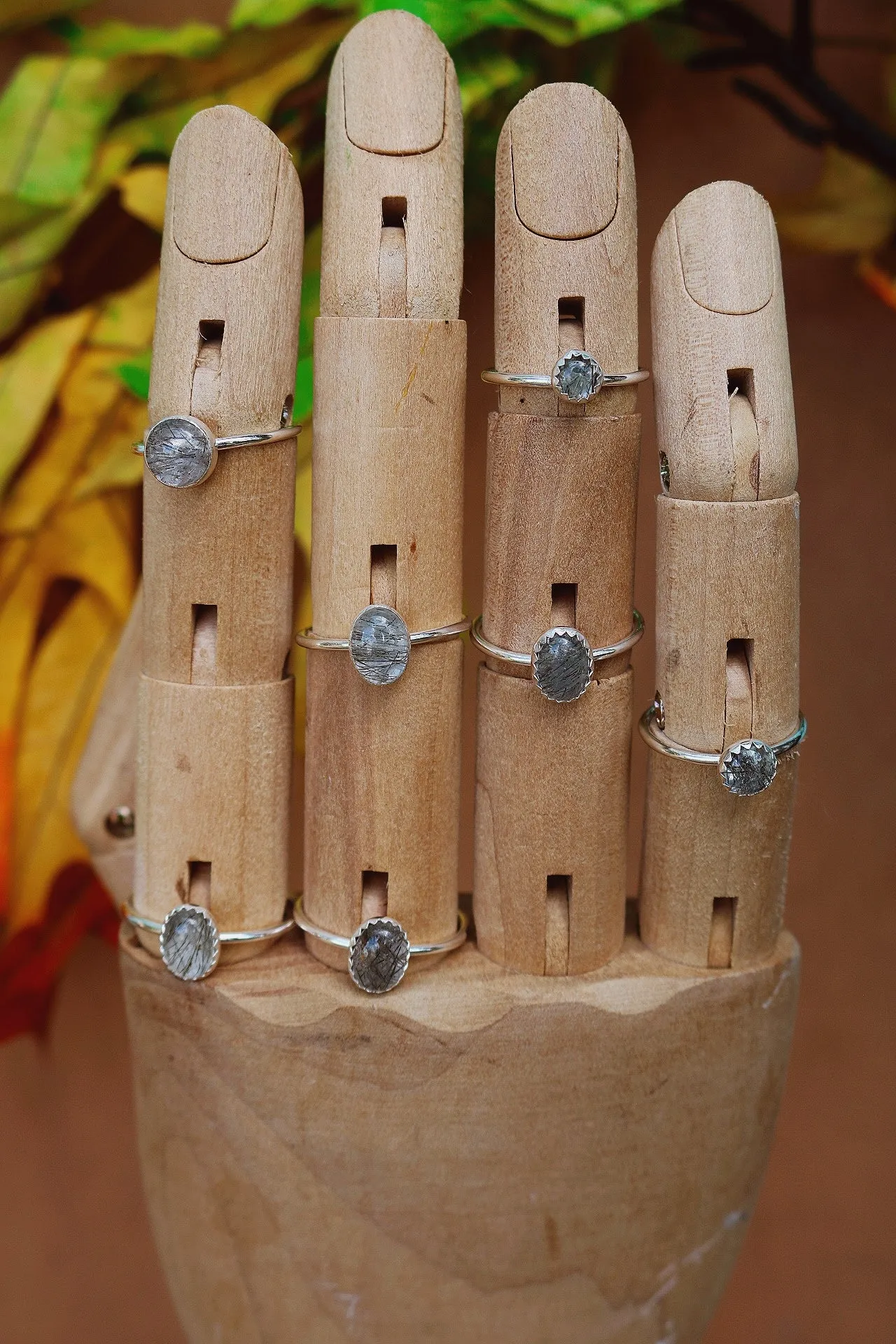 Simple Tourmalated Quartz Rings