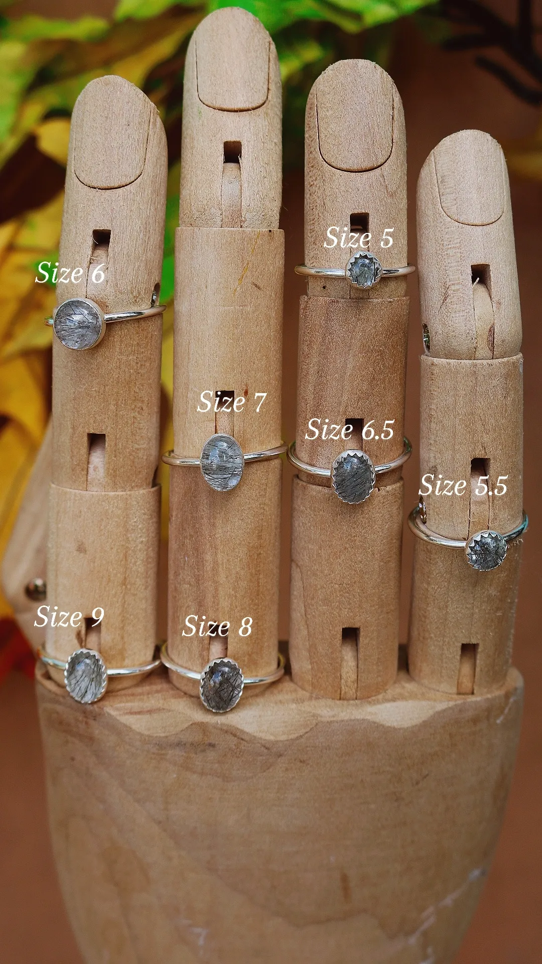 Simple Tourmalated Quartz Rings