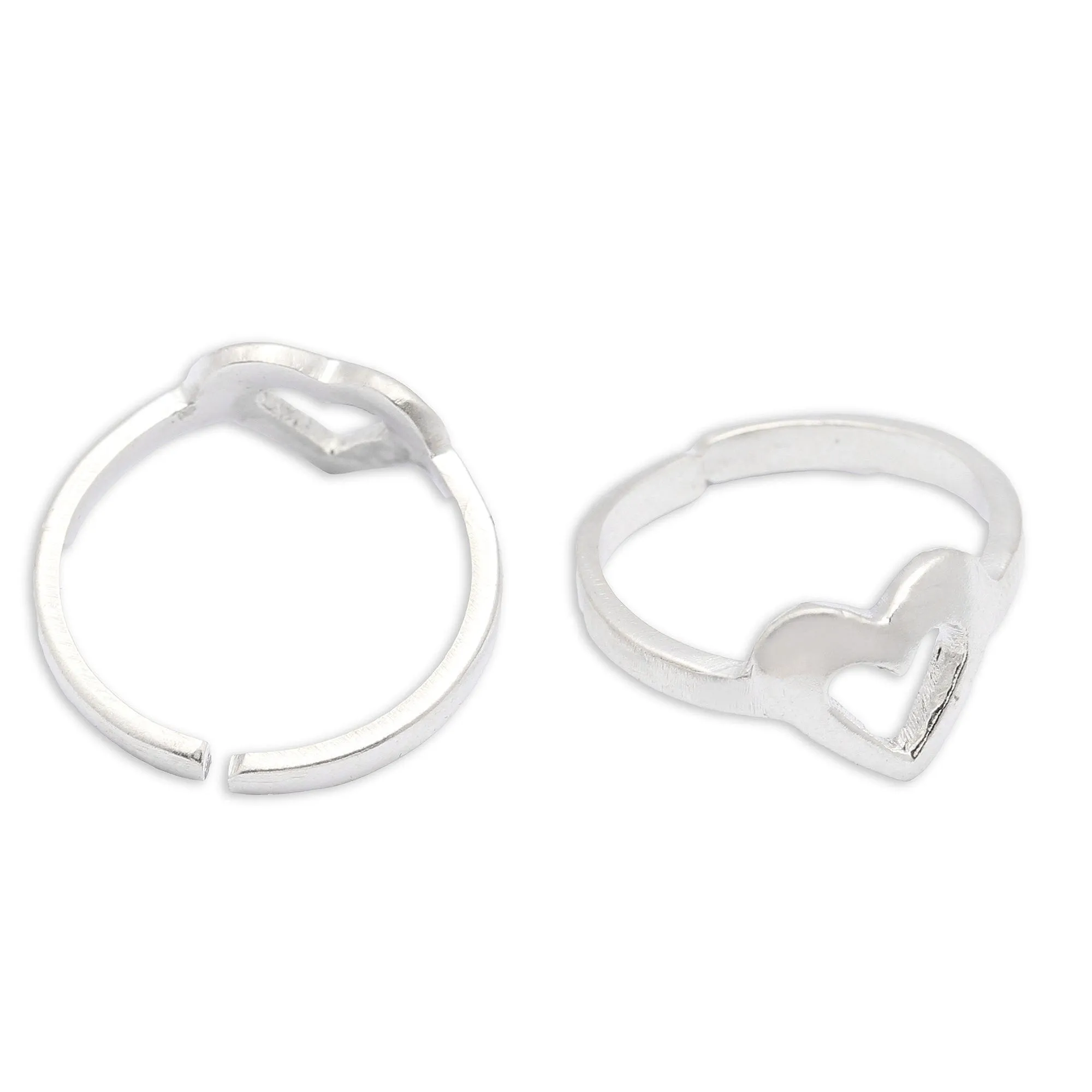 Sliver heart shape toe ring