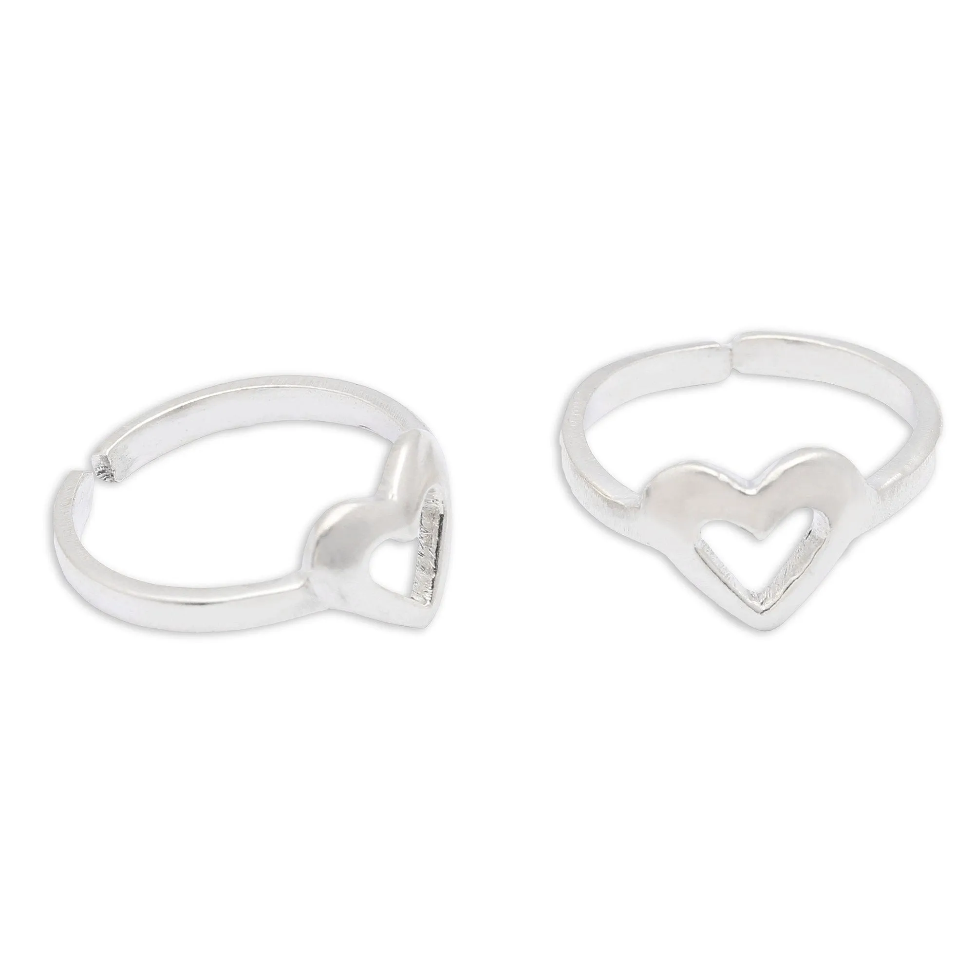 Sliver heart shape toe ring