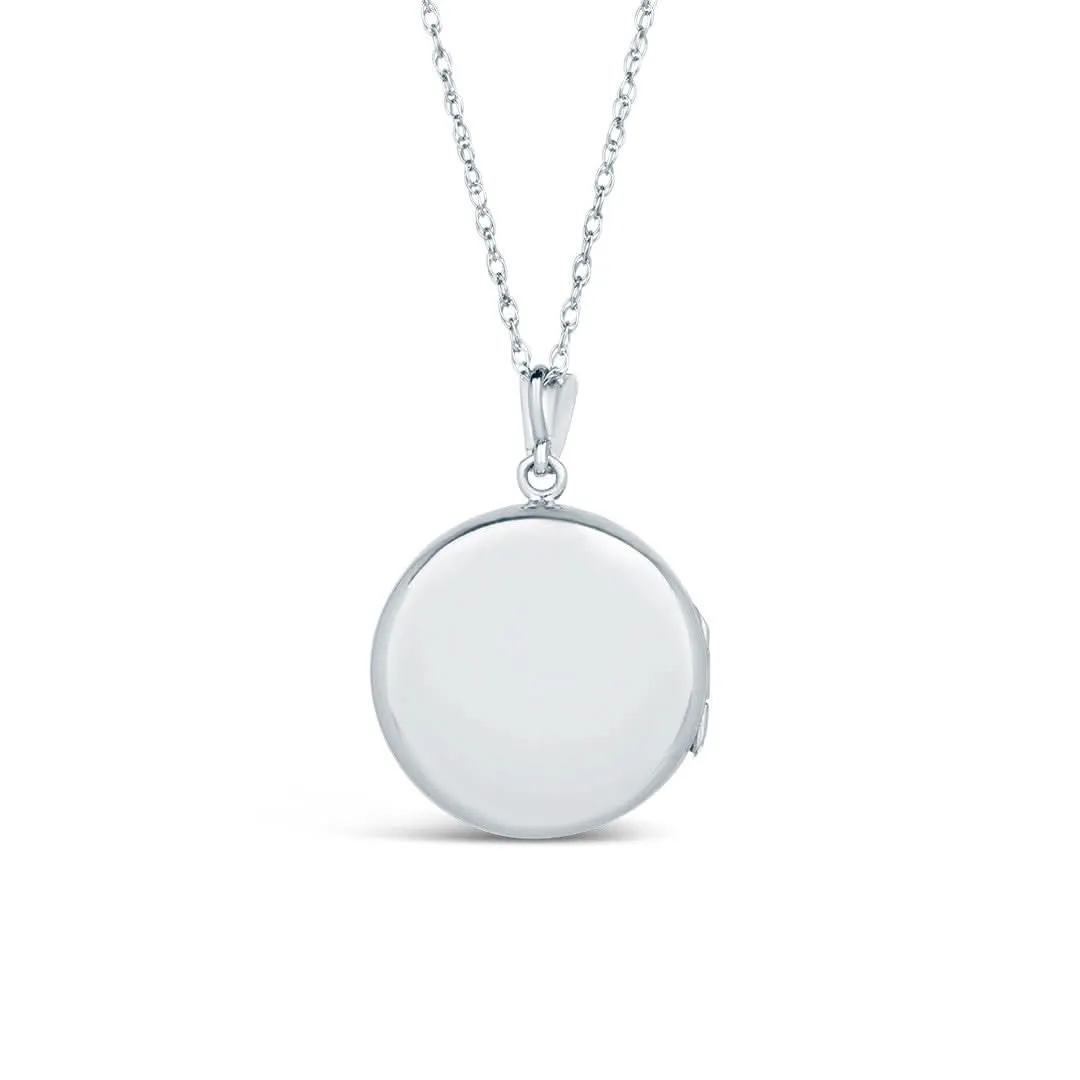 Solid White Gold Round Diamond Locket   Photos
