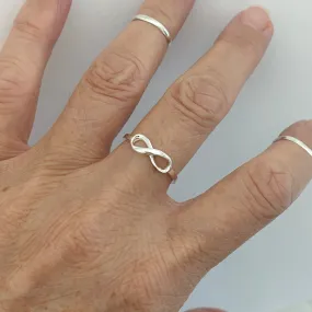 Sterling Silver Small Infinity Ring, Silver Ring, Love Ring, Promise Ring, Forever Ring