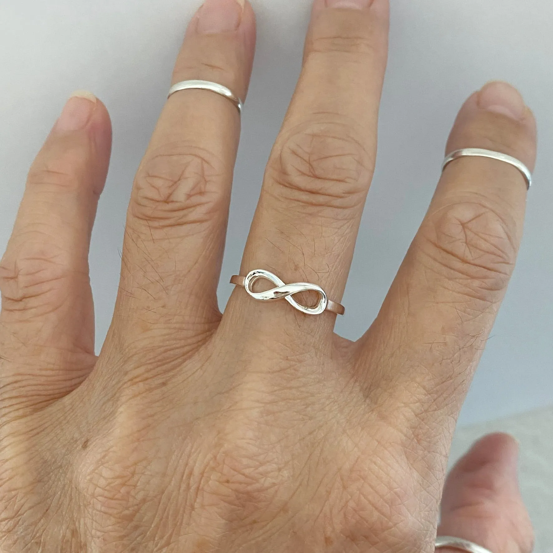 Sterling Silver Small Infinity Ring, Silver Ring, Love Ring, Promise Ring, Forever Ring