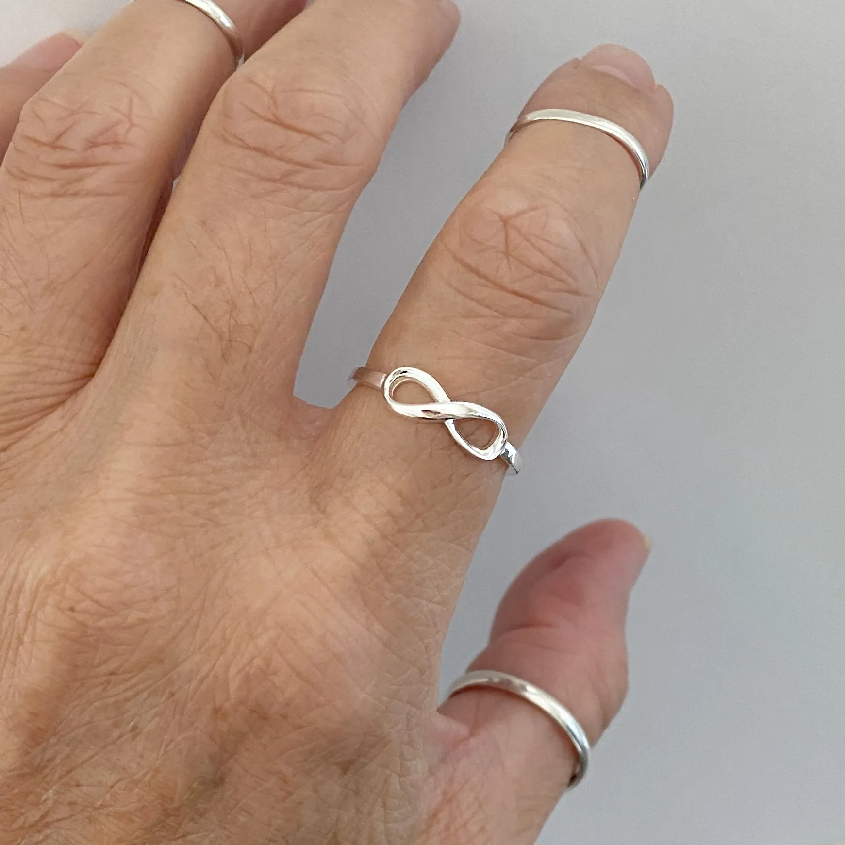 Sterling Silver Small Infinity Ring, Silver Ring, Love Ring, Promise Ring, Forever Ring