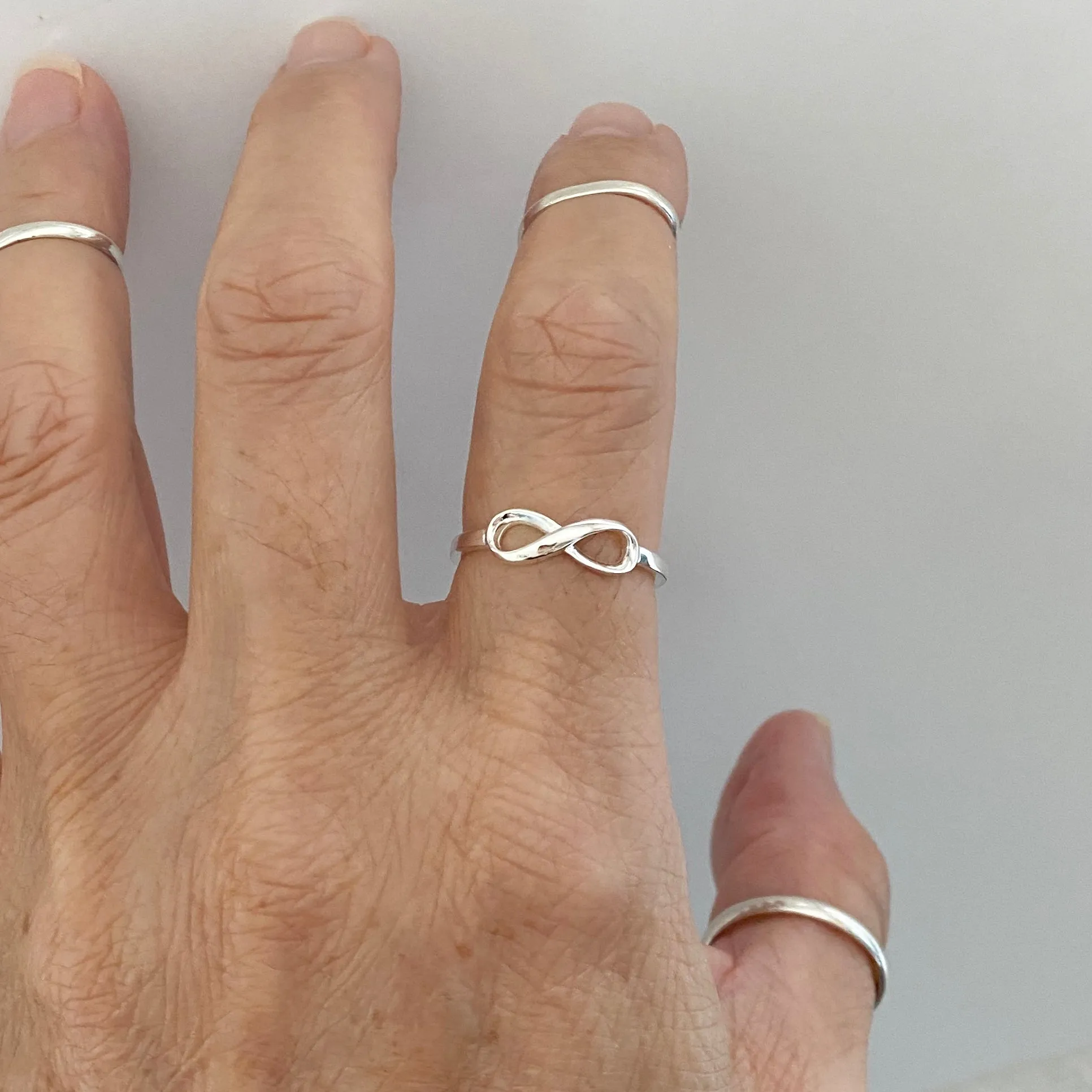 Sterling Silver Small Infinity Ring, Silver Ring, Love Ring, Promise Ring, Forever Ring