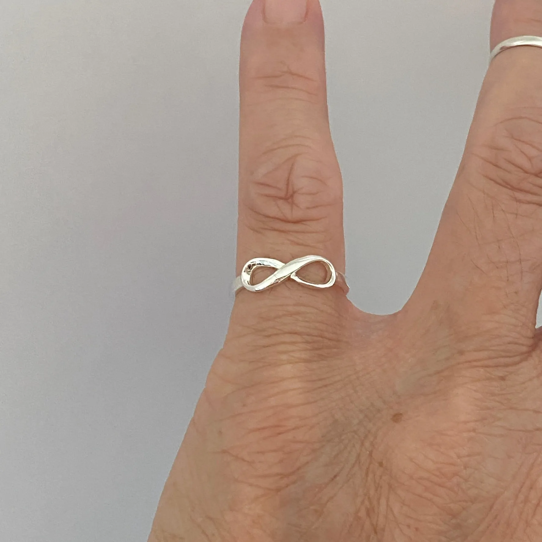 Sterling Silver Small Infinity Ring, Silver Ring, Love Ring, Promise Ring, Forever Ring