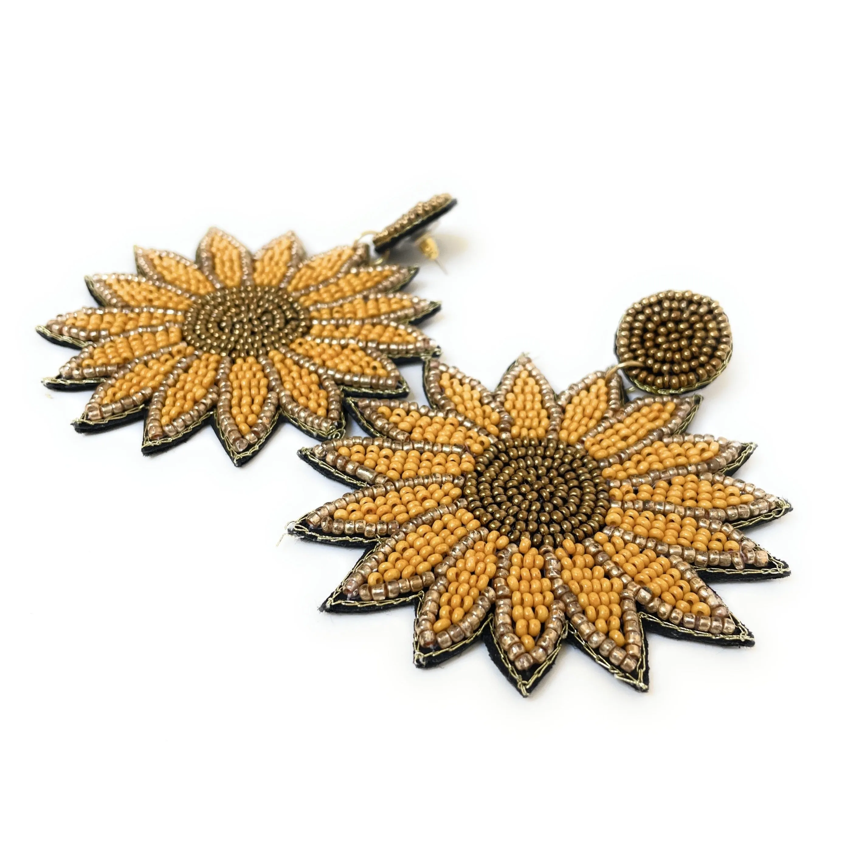 Sunflower Beaded Earrings