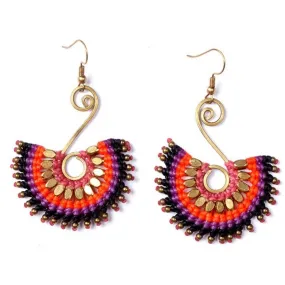 Symphony Fan Brass Earring