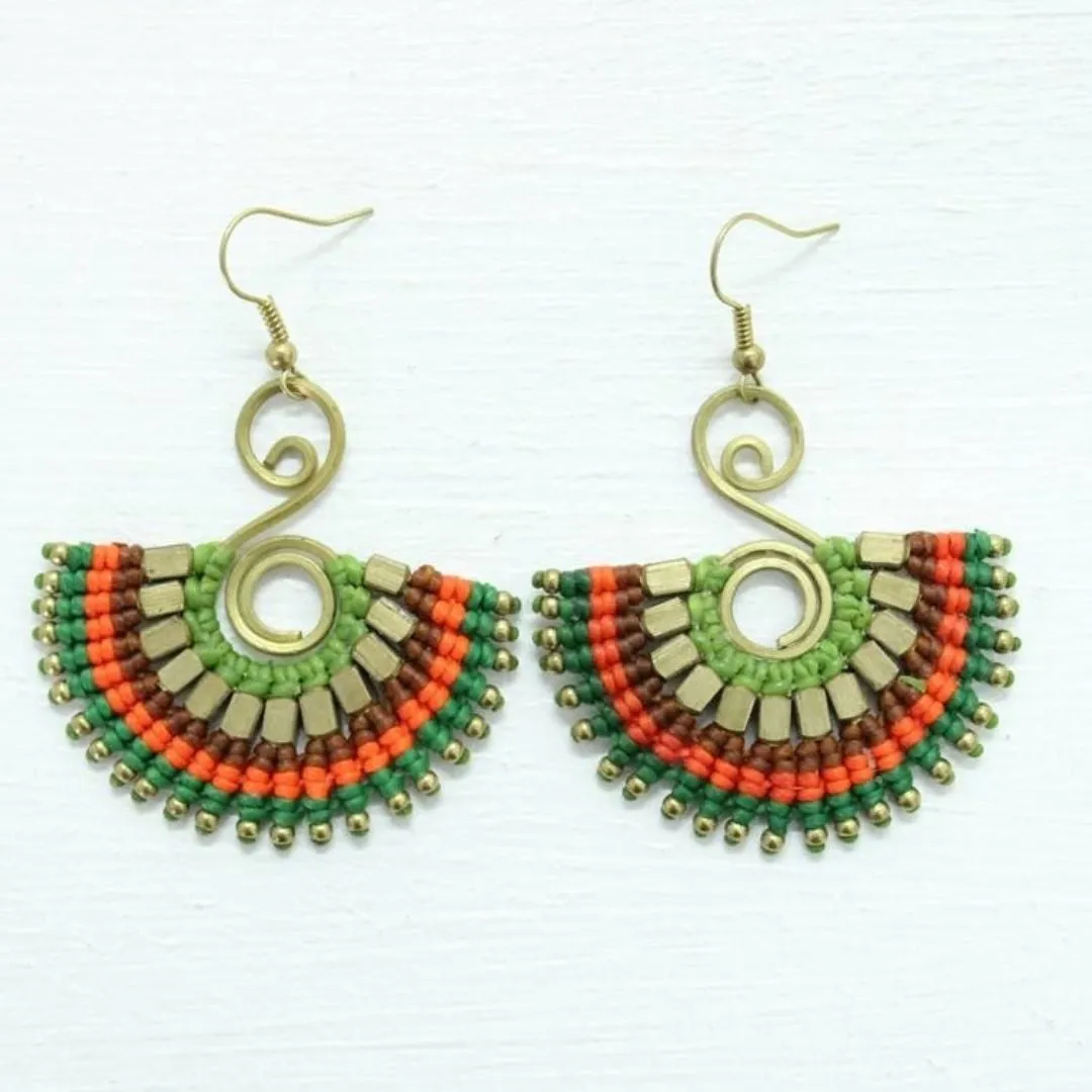 Symphony Fan Brass Earring