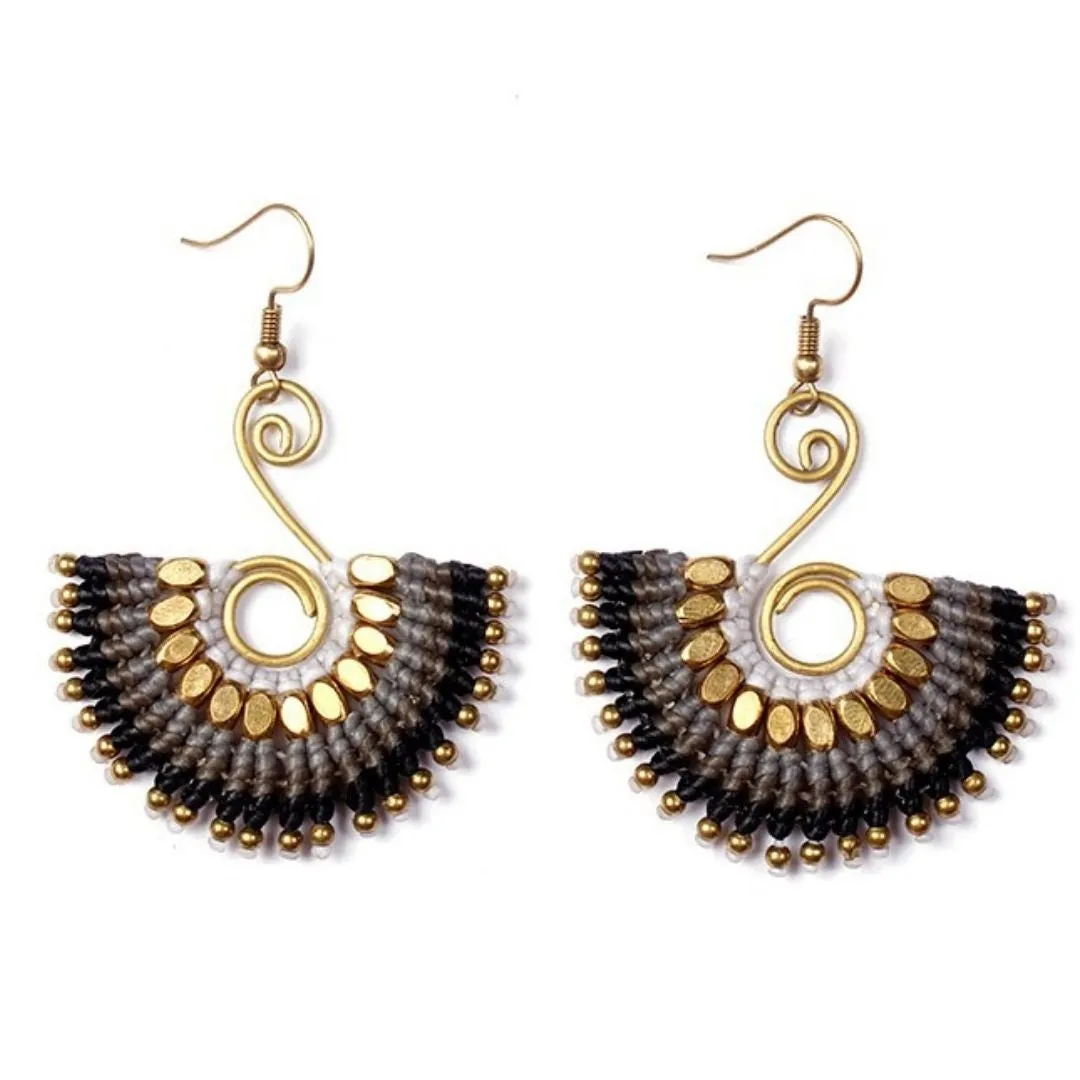 Symphony Fan Brass Earring