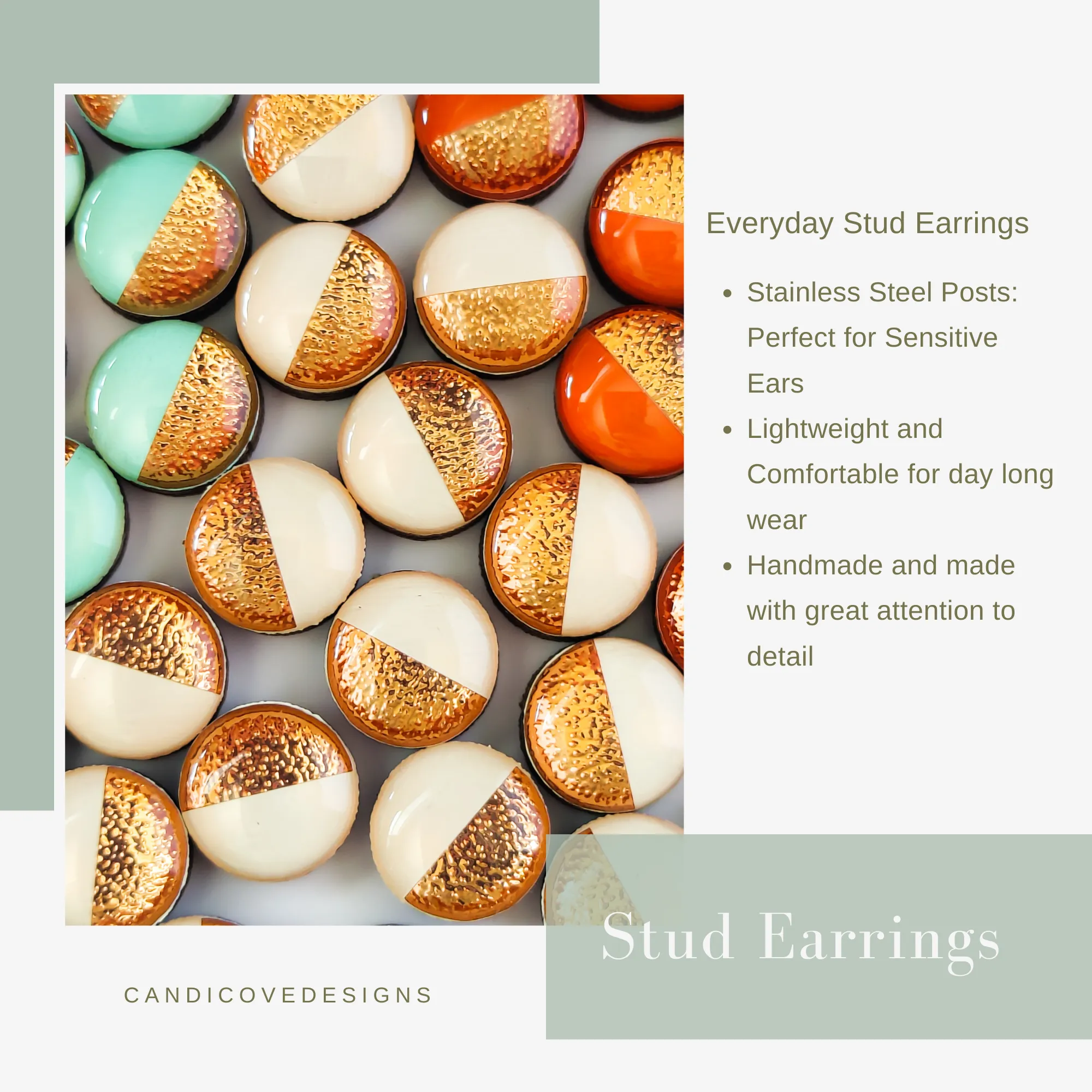 Terrazzo Stud Earrings by Candi Cove Designs