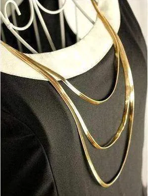 Three Layer Metal Button Accessories Long Necklace Sweater Decoration Chain