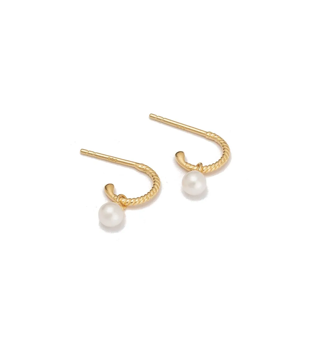 TINY PEARL HOOPS