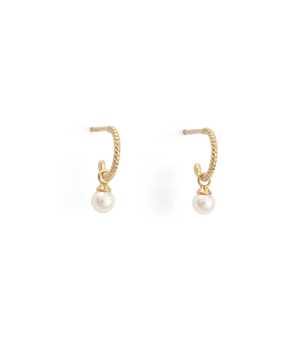 TINY PEARL HOOPS