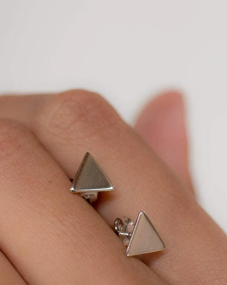 Triangle Shape Earrings ~ Sterling Silver 925 ~ ME122